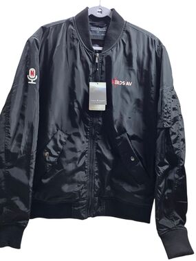 Fossa Apparel Black Bomber Jacket - Men's Lightweight Zip Jacket